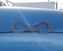 Load image into Gallery viewer, 6th anniversary gift for him or her custom Infinity Symbol with names
