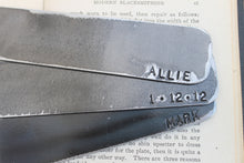 Load image into Gallery viewer, Bookish 6th Anniversary gift, personalized Metal book mark, Iron bookmark, 6 year anniversary, sixth anniversary, book lovers gift
